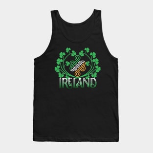 IRELAND SHAMROCK WREATH CELTIC KNOT WITH IRISH FLAG Tank Top